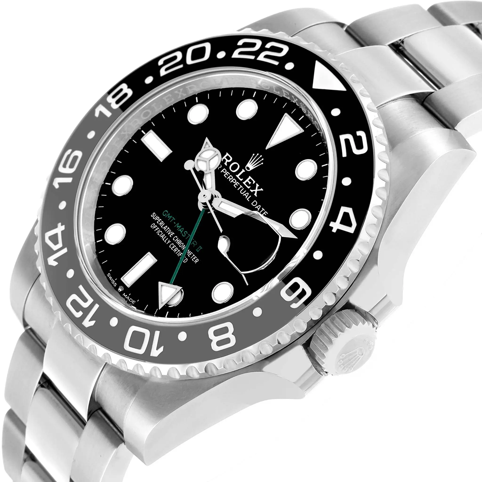 3 Side view of Rolex GMT-Master II Oyster 126710GRNR Super Clone with 40mm case