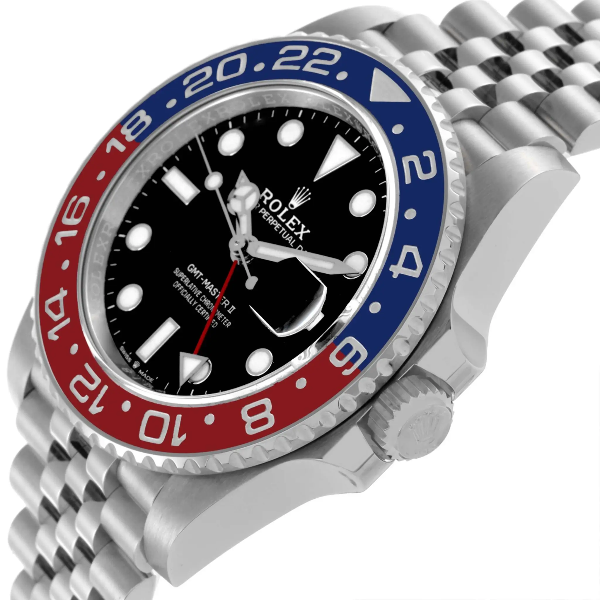 3 Side view of Rolex GMT-Master II Jubilee 126710BLRO Super Clone with 40mm case