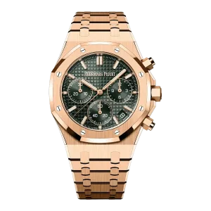 Audemars Piguet Royal Oak 26240OR.OO.1320OR.08 Chronograph Rose Gold Khaki Green Dial Super Clone 1:1 Replica Watch 41MM -【APS】Cal.4401 Movement