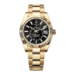 Rolex Sky Dweller 336938 Yellow Gold Black Dial Oyster Super Clone 1:1 Watch 42MM -【ZF】Custom Cal.9002 Movement